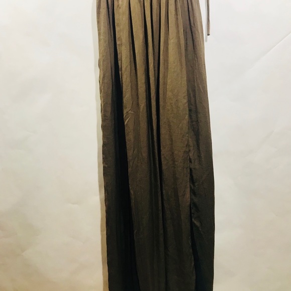 Zara light brown black lining slit long dress - Picture 8 of 8